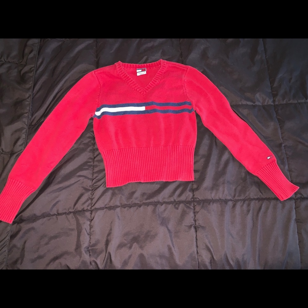 Vintage Tommy Hilfiger Sweater Cropped Red